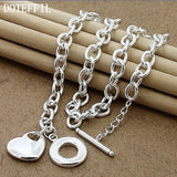 925 Silver 18" Chain Double Butterfly Pendant Necklace for Women