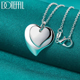 925 Sterling Silver Double Heart Pendant Necklace for Women
