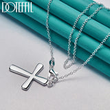 925 Silver 18" Chain Heart Cross Pendant Necklace