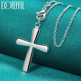 925 Silver 18" Chain Heart Cross Pendant Necklace