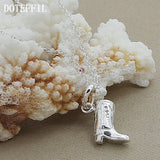 925 Silver High Heels Shoes Pendant Necklace For Women