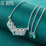 925 Silver 18 Inch Chain Pendant Necklace Wedding Party Jewelry