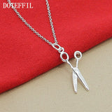 925 Silver 18 Inch Scissors Pendant Necklace for Women