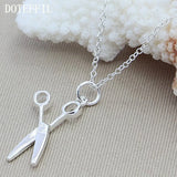 925 Silver 18 Inch Scissors Pendant Necklace for Women