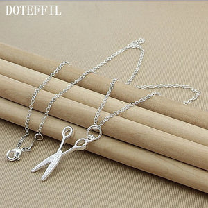925 Silver 18 Inch Scissors Pendant Necklace for Women