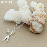 925 Silver 18 Inch Scissors Pendant Necklace for Women