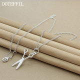 925 Silver 18 Inch Scissors Pendant Necklace for Women
