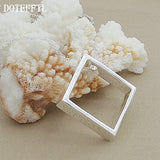 925 Silver Square Pendant Necklace 18 Inch Chain Wedding Charm Jewelry