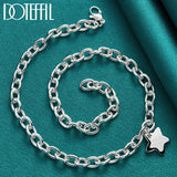 Sterling Silver Star Pendant Necklace 18 Inch Chain