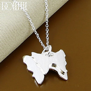 925 Sterling Silver Butterfly Pendant Necklace for Women Wedding Charm Jewelry