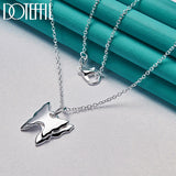 925 Sterling Silver Butterfly Pendant Necklace for Women Wedding Charm Jewelry