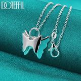 925 Sterling Silver Butterfly Pendant Necklace for Women Wedding Charm Jewelry