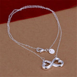 925 Silver Hearts Pendant Necklace Charm Wedding Jewelry