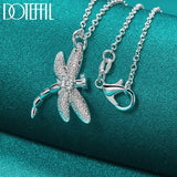 925 Silver 18" Crystal Dragonfly Pendant Necklace Wedding Party Jewelry