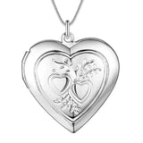 925 Silver 18 Inch Heart Photo Frame Necklace Wedding Charm Jewelry