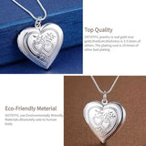 925 Silver 18 Inch Heart Photo Frame Necklace Wedding Charm Jewelry