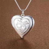 925 Silver 18 Inch Heart Photo Frame Necklace Wedding Charm Jewelry