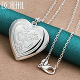 925 Silver 18 Inch Heart Photo Frame Necklace Wedding Charm Jewelry