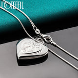 925 Silver 18 Inch Heart Photo Frame Necklace Wedding Charm Jewelry