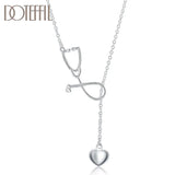 925 Sterling Silver Stethoscope Heart Pendant Necklace for Women