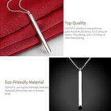 925 Silver Square Column Pendant Necklace For Women