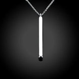 925 Silver Square Column Pendant Necklace For Women