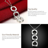 925 Sterling Silver Square Pendant Necklace Geometric Charm Jewelry