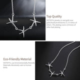 925 Silver Starfish Pendant Necklace for Women Wedding Party