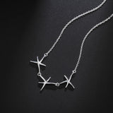 925 Silver Starfish Pendant Necklace for Women Wedding Party