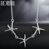 925 Silver Starfish Pendant Necklace for Women Wedding Party