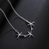 925 Silver Starfish Pendant Necklace for Women Wedding Party