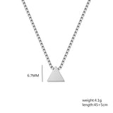 925 Silver Triangle Pendant Chain Necklace 18 Inch