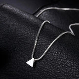 925 Silver Triangle Pendant Chain Necklace 18 Inch