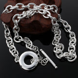 925 Silver Circle Necklace 18 Inches TO Chain