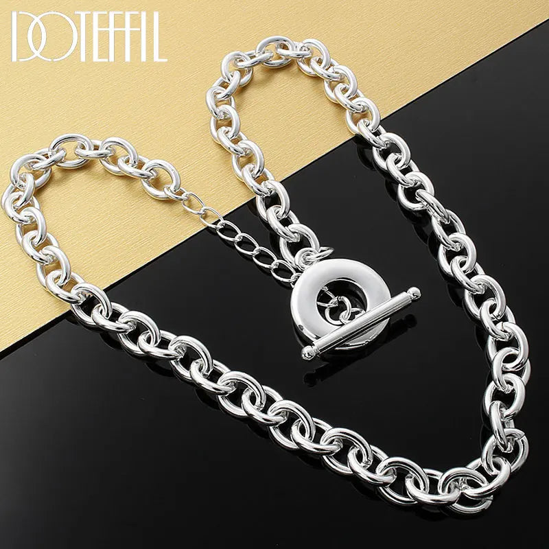 925 Silver Circle Necklace 18 Inches TO Chain