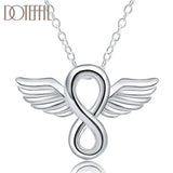 925 Silver Angel Wings Pendant Necklace Wedding Engagement Charm Jewelry