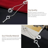925 Sterling Silver Heart-Shaped Key 18" Snake Chain Necklace