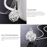 925 Sterling Silver Rose Flower Pendant Necklace for Women Wedding Charm