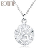 925 Sterling Silver Rose Flower Pendant Necklace for Women Wedding Charm