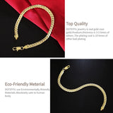 925 Sterling Silver 18K 6mm Sideways Chain Bracelet Wedding Engagement Jewelry