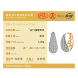 925 Silver/Gold/Rose Zircon Hollow Earrings Women Gift