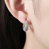 925 Silver/Gold/Rose Zircon Hollow Earrings Women Gift