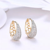 925 Silver/Gold/Rose Zircon Hollow Earrings Women Gift