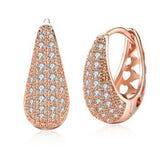 925 Silver/Gold/Rose Zircon Hollow Earrings Women Gift