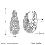 925 Silver/Gold/Rose Zircon Hollow Earrings Women Gift