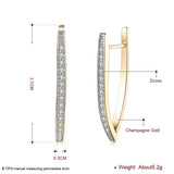 925 Silver/Gold/Rose Zircon Charm Earrings Wedding Gift