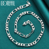 925 Silver 20 Inch 8mm Chain Necklace Wedding Party Charm Jewelry