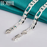 925 Sterling Silver 20 Inch 8mm Side Chain Necklace Wedding Party Charm Jewelry