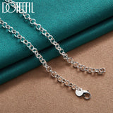 925 Silver 20in Five Flower Pendant Necklace Chain Women Wedding Charm