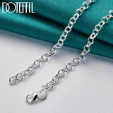 925 Silver 20in Five Flower Pendant Necklace Chain Women Wedding Charm
